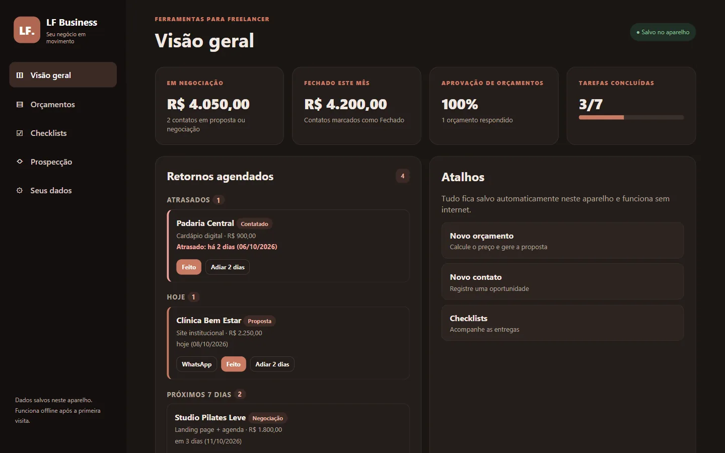 LF Business: Tema escuro