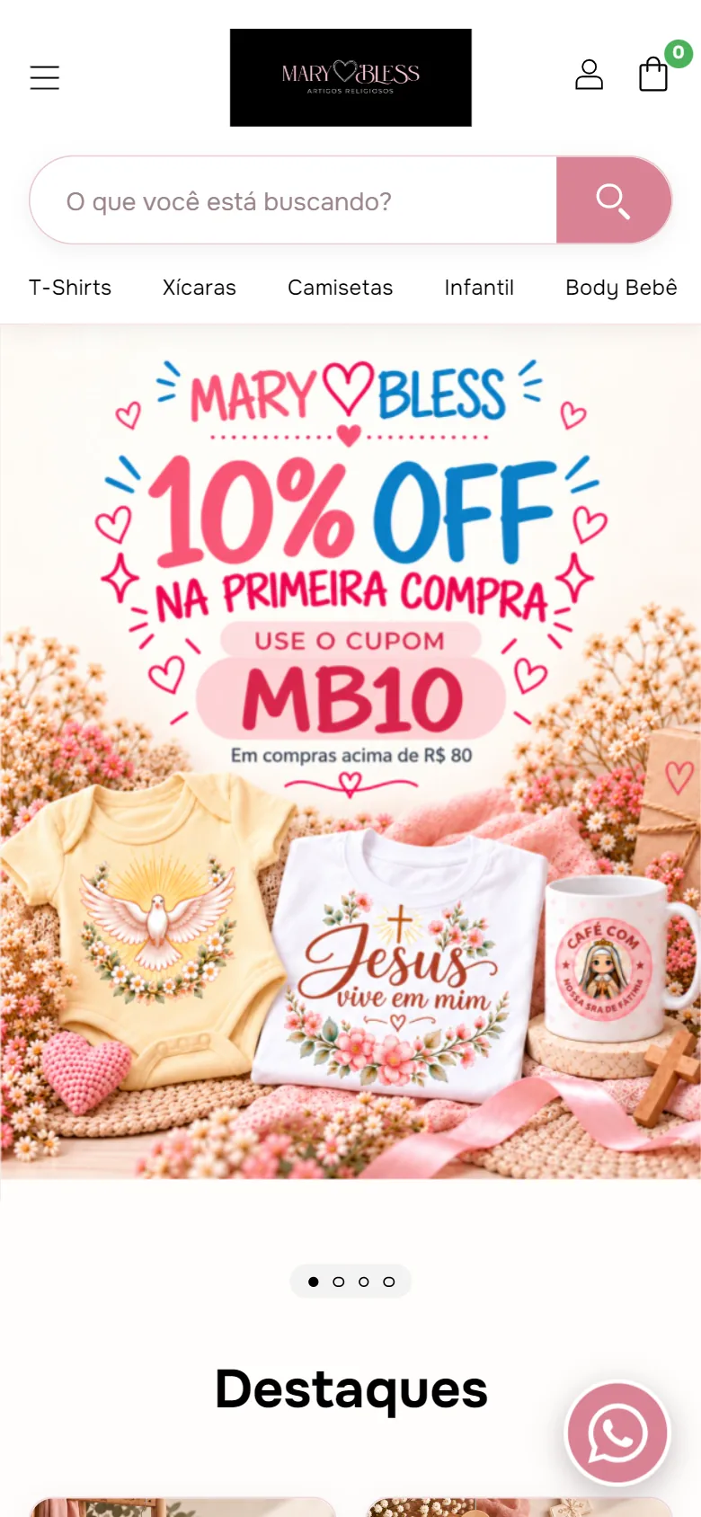 Mary Bless: Loja no celular